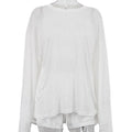 Tossy Casual White 2 Piece Set Women Summer Lounge Wear Loose Long Sleeve Pullover Top And High Waist Shorts Beach Outfits 2026