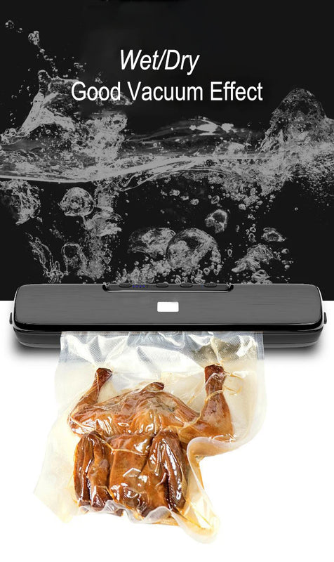 220V Electric Vacuum Sealer Packaging Machine with Free 15pcs Vacuum Bags Machine Household Black Food Vacuum Sealer