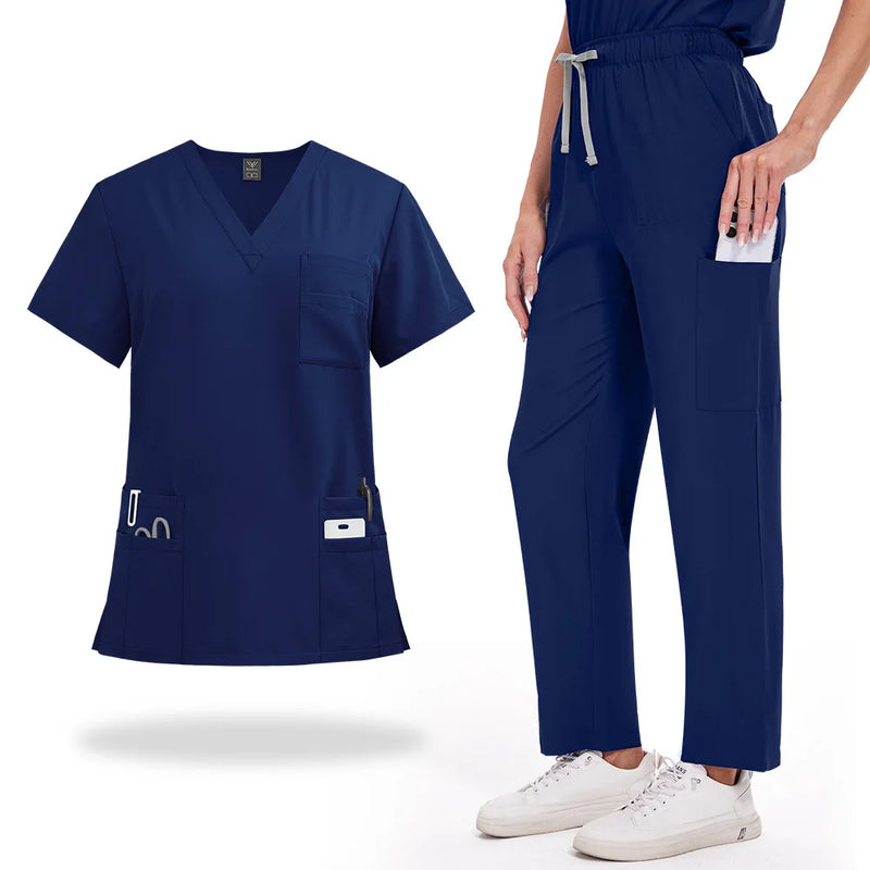 Summer Short Sleeved Hospital Doctor Uniforms Spa Uniforms Dental Clinic Medical Scrubs Suits Pet Grooming Veterinary Nurse Sets