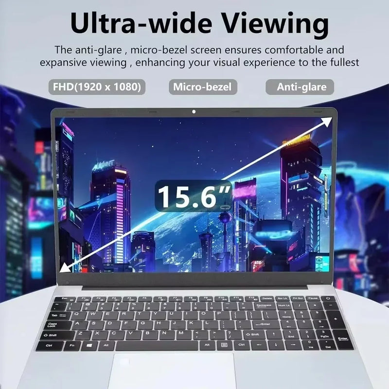 Intel Core i9-9900 15.6 Inch 16GB RAM Backlit Fingerprint Unlock Laptop Windows 11 Office Study NoteBook Gaming Computer PC