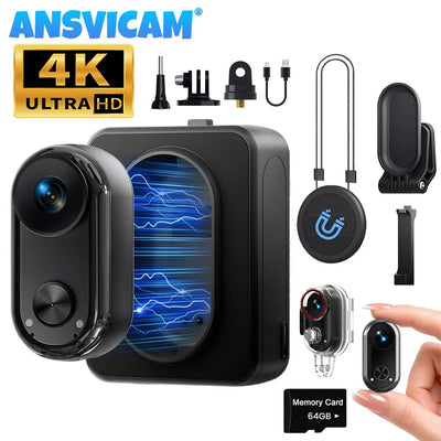 ANSVICAM 4K30FPS Mini Body Action Camera POV Vlogging | SAMAG