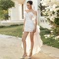 Off Shoulder Short Wedding Dresses Straight Elegant - View 4 | SAMAG