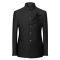 Chinese Stand Collar Men Blazer, Korean Style Solid Casual Suit Jacket, Fashion Slim Fit Dress Coat, Yellow,Burgundy,White,Black