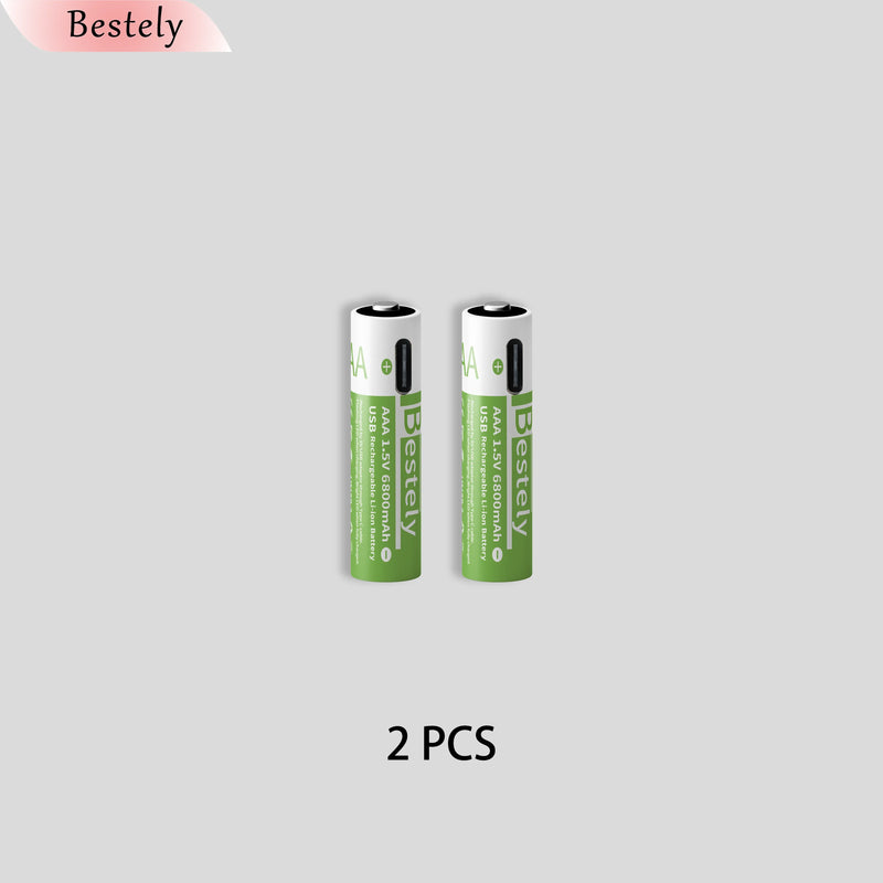 New 1.5V AAA 6800mAh Rechargeable Lithium Batteries High Capacity AAA Li-ion Battery Type-C USB 2000 Times Cycle with Free Cable