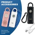 130dB Rechargeable Personal Alarm Keychain, LED Flash Emergency Security Alarm Portable Self-Defense Device for Women Student