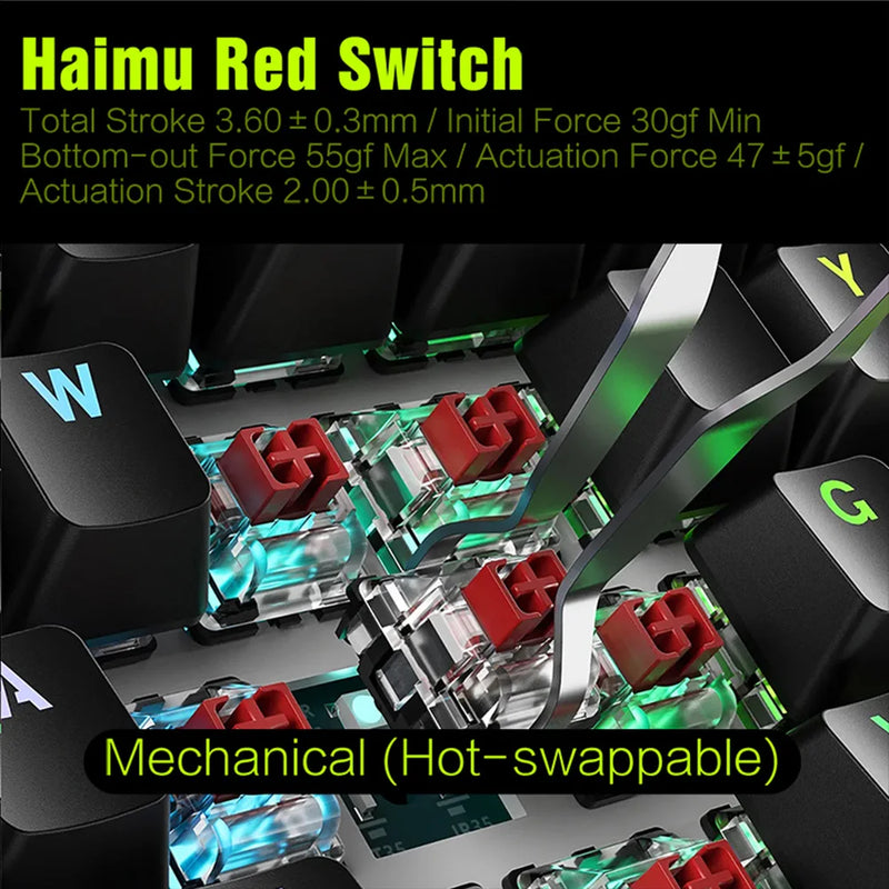 MRSVI K1 PRO Visual LCD AI Keyboard 80% Gaming Mechanical Keyboard Macro Red Axis Wired Detachable Cable RGB Backlight Hot Swap