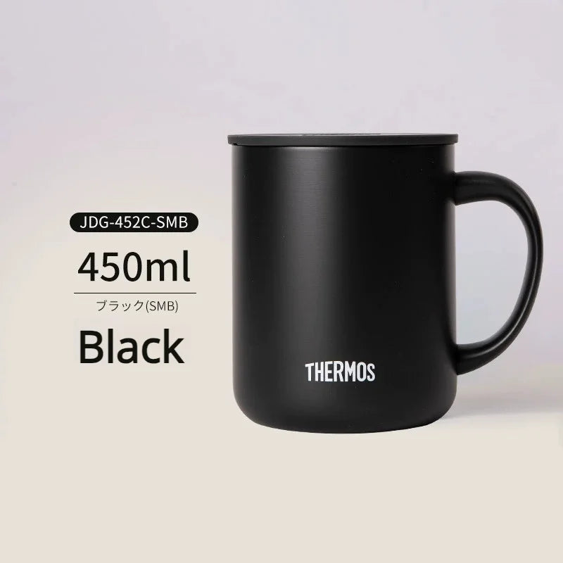 THERMOS Mug 450ml Handle Mug, Keep Cold & Keep Hot Stainless Steel Thermos, Leakproof Coffee Mug & Milk Cup for Office,BPA Free