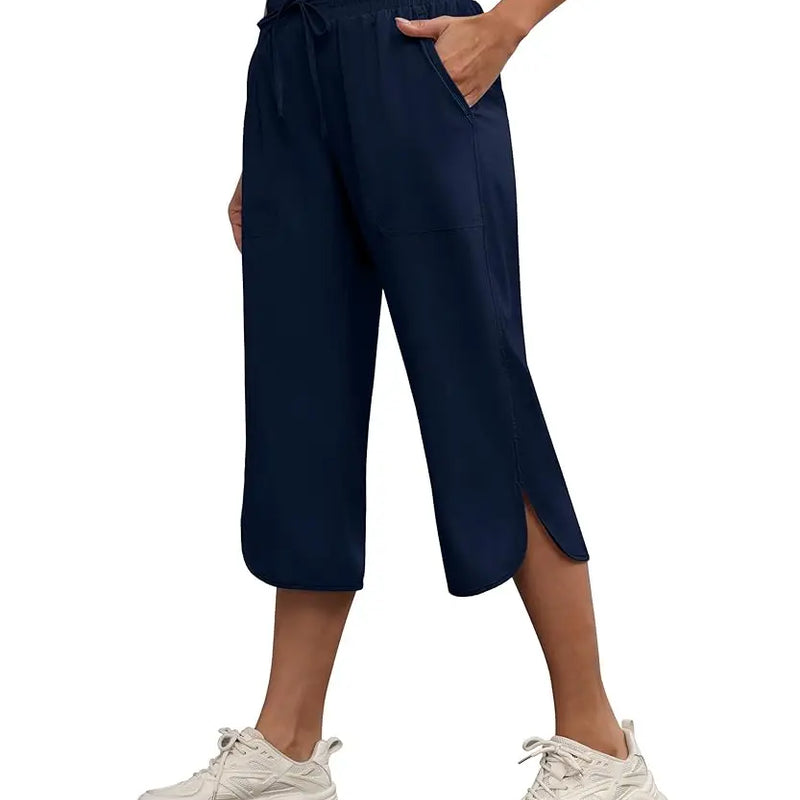 Women Casual Cropped Capris Cargo Pants, Outdoor Lightweight Capris Yoga Flared Pants, Breathable Quality Sweatpants