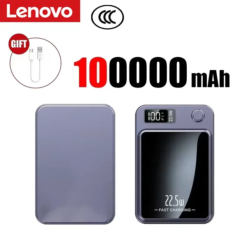 Lenovo 500000mAh Magnetic Wireless Power Bank Portable Fast Charger For Magsafe Auxiliary Battery For Xiaomi Huawei iphone