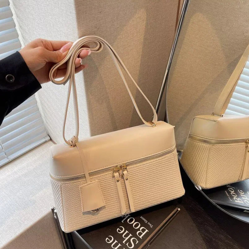 2026 New Year Textured Boston Crossbody Bag for Women,Fashion Versatile Adjustable Strap Purse with Multiple Shoulder Handbags