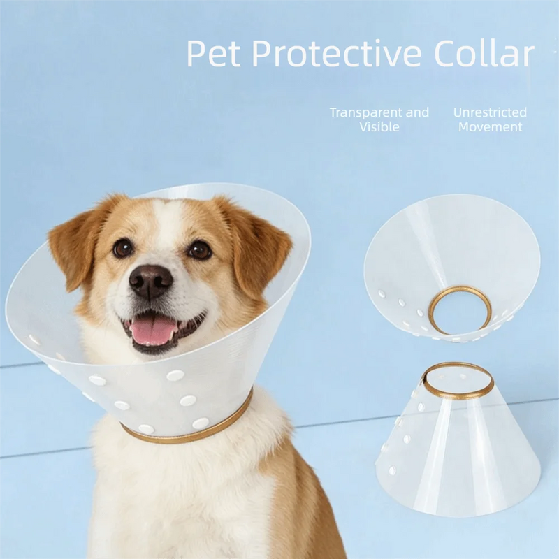 Plastic Cat Recovery Collar Adjustable Anti-bite Pet Protective Collar Transparent Waterproof Anti-licking Collar Pet Recovery