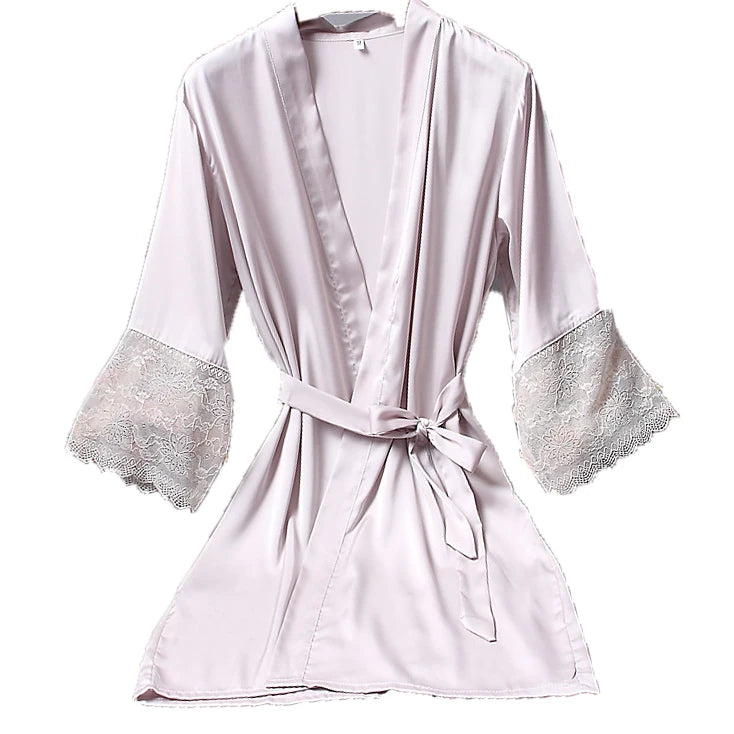Kimono Bathrobe Gown Female Robe Set Satin Sleepwear | SAMAG