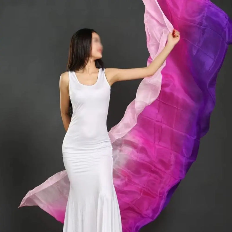Belly Dance Veils Light Texture Gradient Color Veil Shawls 250cmx120cm Latin Belly Dance Shawls Costumes Accessories