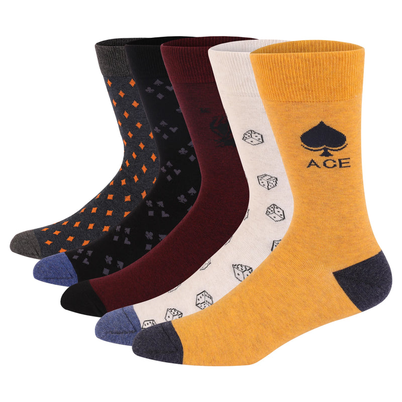5 Pairs Men's Dress Socks Plus Large Size， Combed Cotton | SAMAG