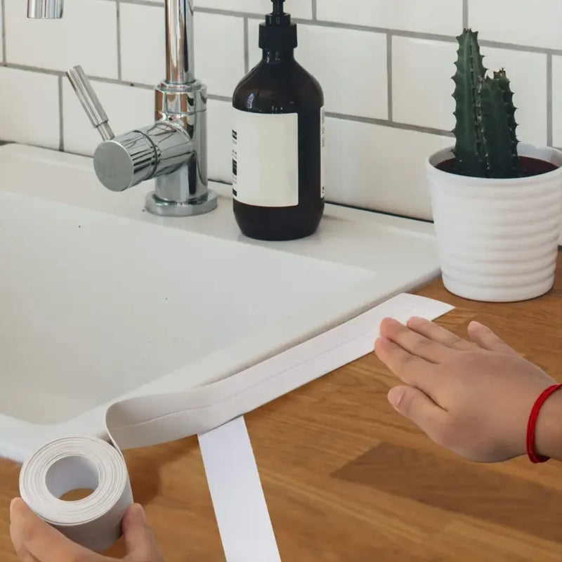 3.2m PVC Waterproof Sealing Tape for Bathroom Sink, Shower, Bathtub and Toilet - Self Adhesive Wall Sticker