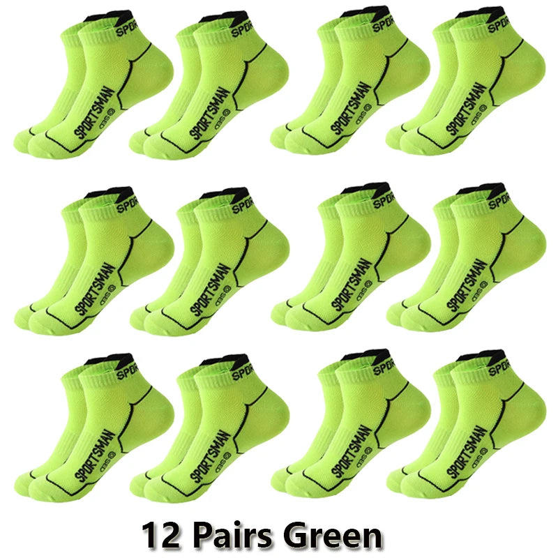 12 Pairs Summer Socks Men's Ankle Running Sports Mesh | SAMAG