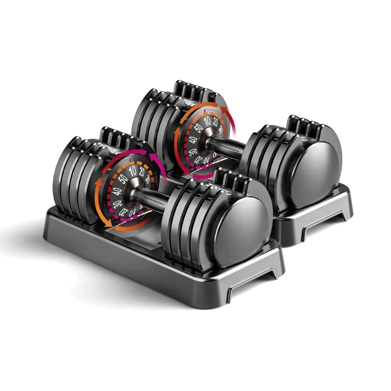 Adjustable Dumbbell Set 100lbs 5-in-1 Quick-Lock Hand | SAMAG