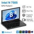 GPD Pocket 3 Mini Handheld laptop 8 Inch Intel Pentium Gold 7505 Notebook 16GB LPDDR4*3733 MHz NVMe 180°fold Business laptops