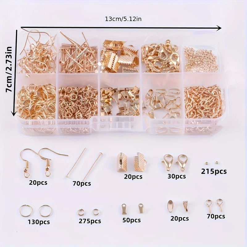 900pcs 1set Jewelry Making Starter Kit Findings DIY Beads Plier Tools Set  Repair Tool Set Suitable For Adults And Beginners
