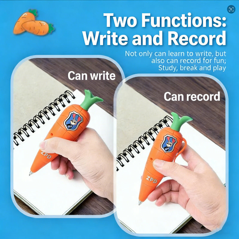 Zootopia 2 Lanyard Carrot Recording Pen | Gary Snake Venom Serum Pen | Bracket 60 Second Recording 2-in-1 Neutral Pen Stationery