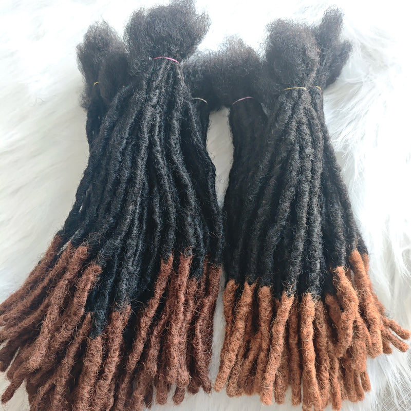 Dreadlocks Sister Locs Extensions Handmade Soft Crochet Brazilian Human Hair Braiding 10in Ombre Short Hair 10Strands/lot