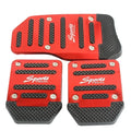 Aluminum Car Pedal Cover Set  Automatic Manual Transmission Gas Foot Covers in Red Silvery, Blue - Stylish Auto Interior
