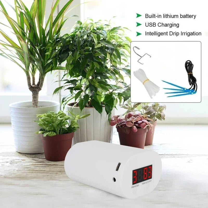 Smart Dual Pump Drip Irrigation System Automatic Watering Timer Controller For Garden Plants Flowers Greenhouse Irrigation