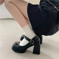 2026 New Coarse Heel Waterproof Platform Spicy Women's High Heels Thick Sole Height Increasing Temperament Women's Single Shoes