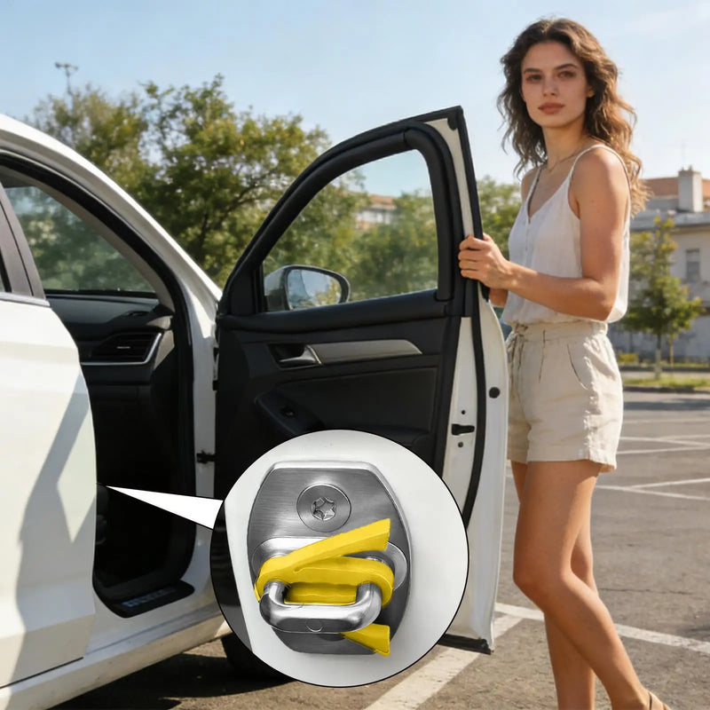 Silicone Car Door Latch Covers 4 Piece Shock Absorption Pad Noise Reduction Car Silicone Door Latch Protective Cover for Suv