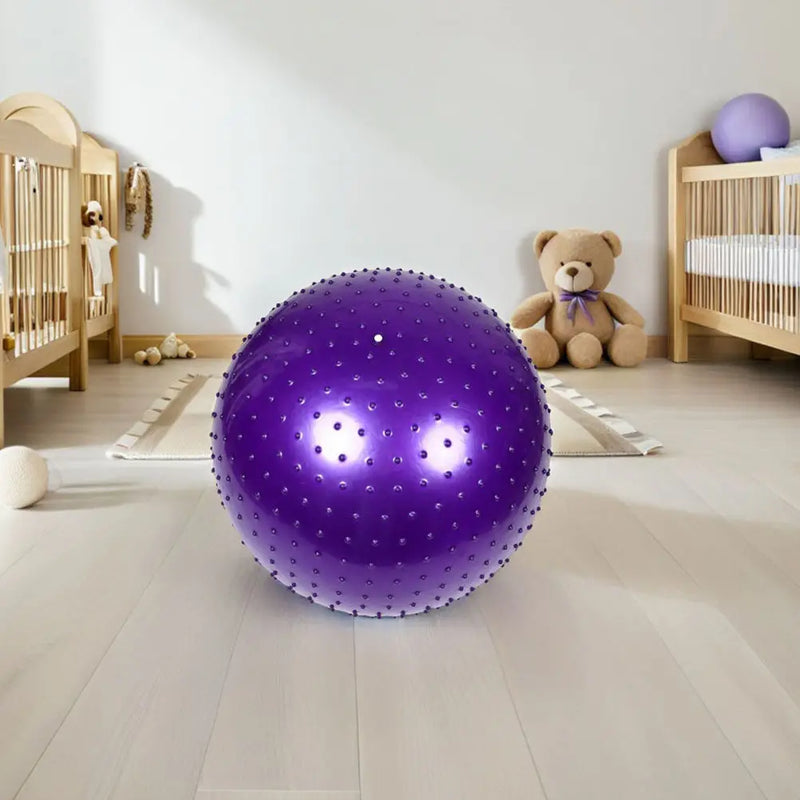 Spiked Yoga Massage Ball Purple 75Cm Deep Tissue Muscle Relief Sensory Workout Fitness Stress Massage Ball