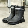 Men's New Short Rain Boots with Elastic Cuff Waterproof Non-Slip Soft Sole Work Rubber Shoes