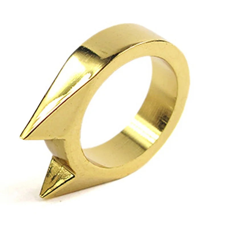 Adults Outdoor Survival Self-Defense Rings Broken Window Cat's Ear Safety Finger Rings Metal Defense Ring Self Defense Supplies
