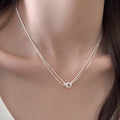 VENTFILLE 925 Sterling Silver Bead Geometry Necklace for Women Girl Korean Design Versatile Choker - Visuel 17 | SAMAG