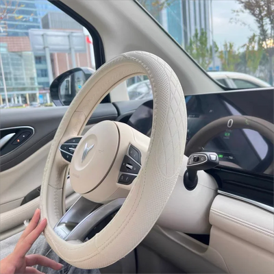 Napa Leather Perforated Patchwork Car Steering Wheel | SAMAG