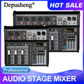 4 / 7 Channel Audio Interfacer DJ Mixer Sound Board 99-Bit DSP Effect USB Audio Mixer Effects +48V Phantom Bluetooth for Karaoke