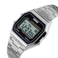 SKMEI 1123 Fashion Men Stainless Steel Strap LED Display Watches 3Bar Waterproof Digital Watch reloj hombre for Casual Sport