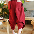 Beach Summer Cotton Linen Cargo Shorts Men Baggy Wide leg | SAMAG
