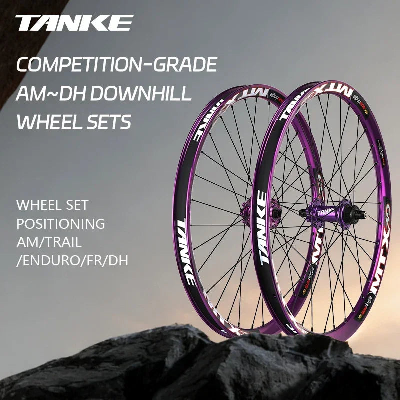 TANKE MTB Wheelset 26 inch Disc Brake MTB single-speed DJ AM Enduro DH Wheelset Hub MTX33/39 aluminum alloy Mountain wheel set