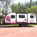 Customized Made in China Towing Caravan Luxury Electric RV Camper Equipped With Induction Cooker and Microwave Oven for Cooking