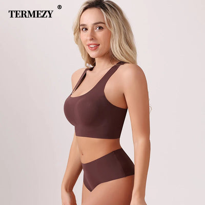 TERMEZY Soft Seamless Wireless Bra Set Minimalist | SAMAG