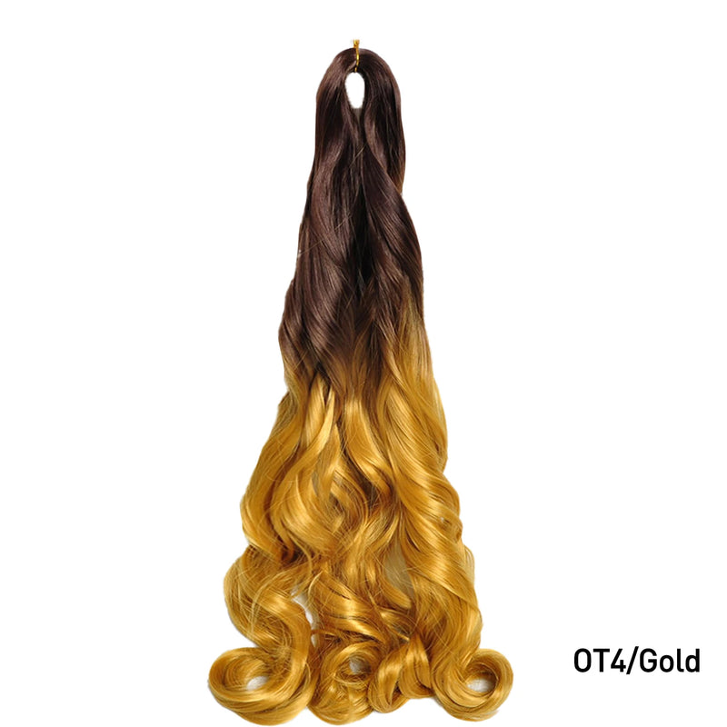 Loose Wave Braiding Hair Extensions 24" Synthetic Spiral Curls Braids Hair Pre Stretched Bouncy Braid French Curls Braiding Hair
