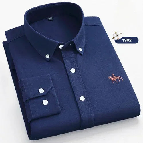 Spring and Autumn Men's Pure Cotton Long sleeved Shirts | SAMAG