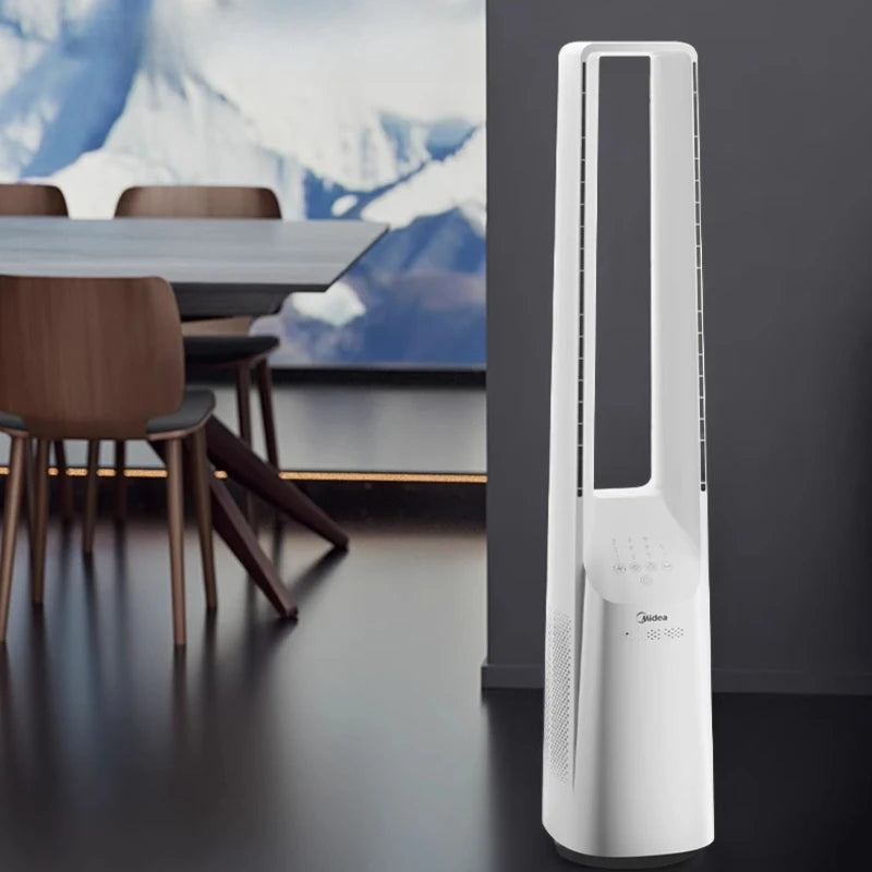Quiet Tower Air Circulator Fan with Timer - Energy-Saving Bladeless Cooling System for Home/Office & Air Purification Function
