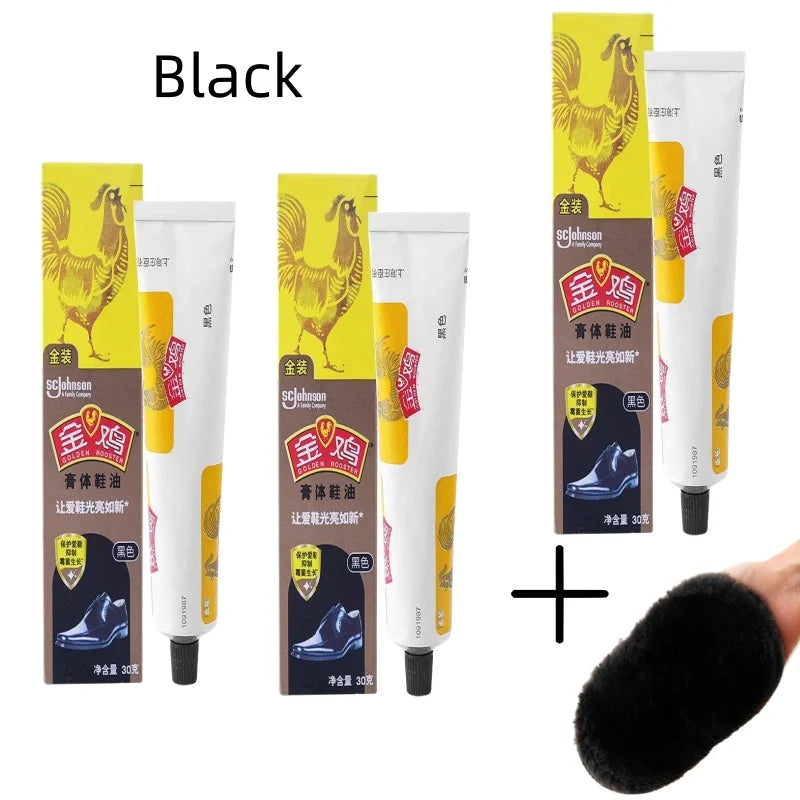 New 30g Black Brown Natural Shoe Polish Kit Shoe Brand Shoe Polish Cream Eraser Leather Care Shoe Care Cream Shoe Accessories
