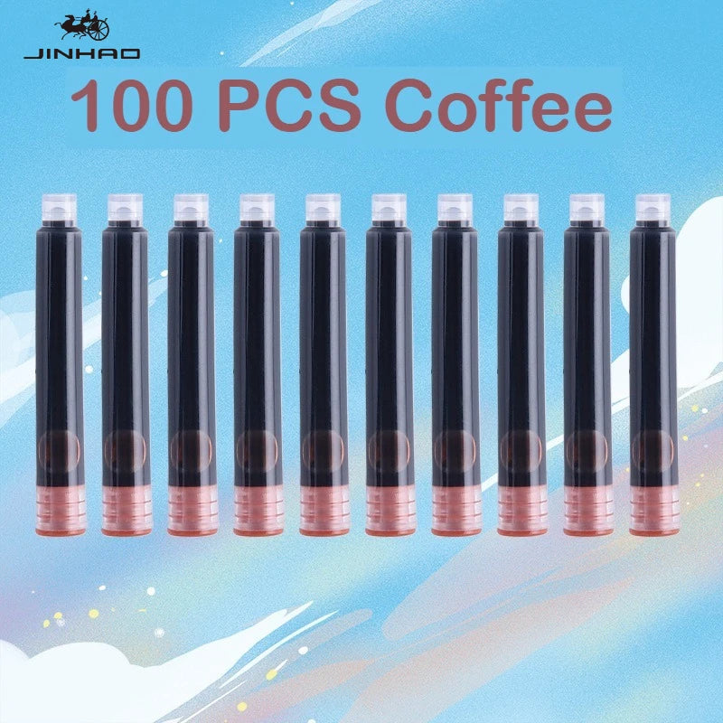 500/12 PCS JINHAO 12 Colors 3.4mm Non carbon Fountain Pen Ink Universal Sac Cartridges Refills School Office Supplies Stationery