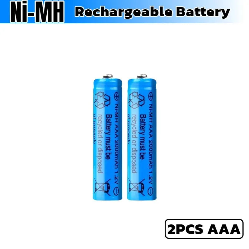 AA AAA 2000mAh 1.2V 1-60 Pcs Battery Rechargeable 2A 3A Ni-MH Batteries with Quick Charger for Toys Mouse Keyboard Flashlights