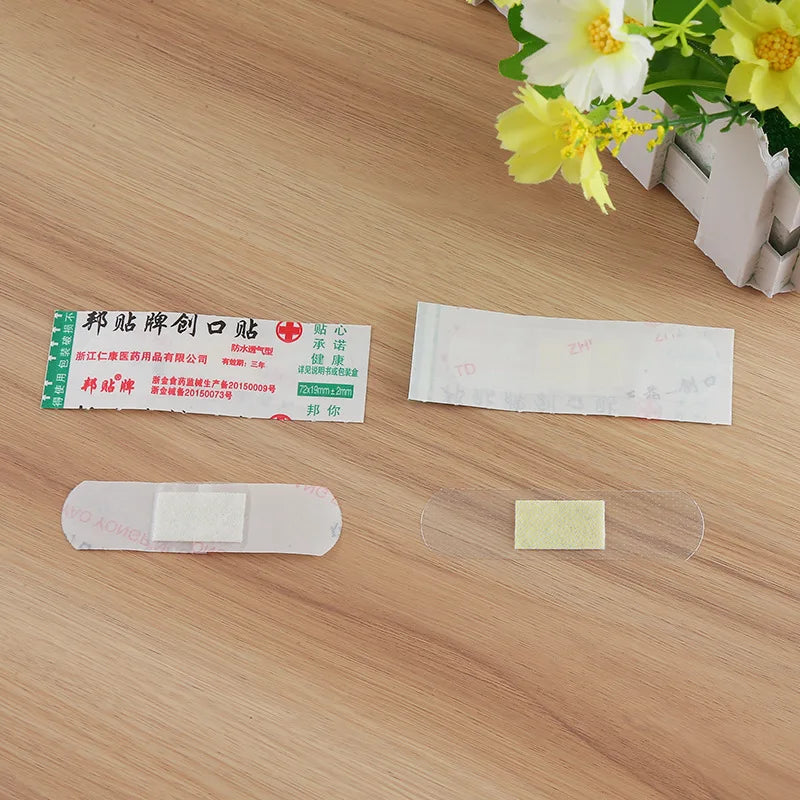 100pcs Waterproof Band Aid Transparent Invisible Hemostatic Breathable Water Bathing Swimming Bandage First Aid Kit