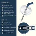 Ideus Thermos Mug Stainless steel double-layer vacuum coffee cup with lid and straw car water bottle for heat and cold preservat
