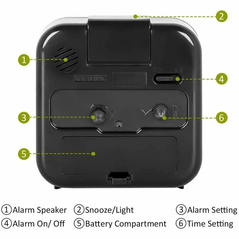 Luminous Desk Alarm Clocks Small Silent Non-ticking Analog Quartz Clock with Light Snooze for Heavy Sleepers, Office and Bedroom