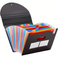 25/13 Pockets Plastic Three Sided Sealed Hanging Rope Flip Organ Bag A4 Multi-layer Folder Office File Storage Bag